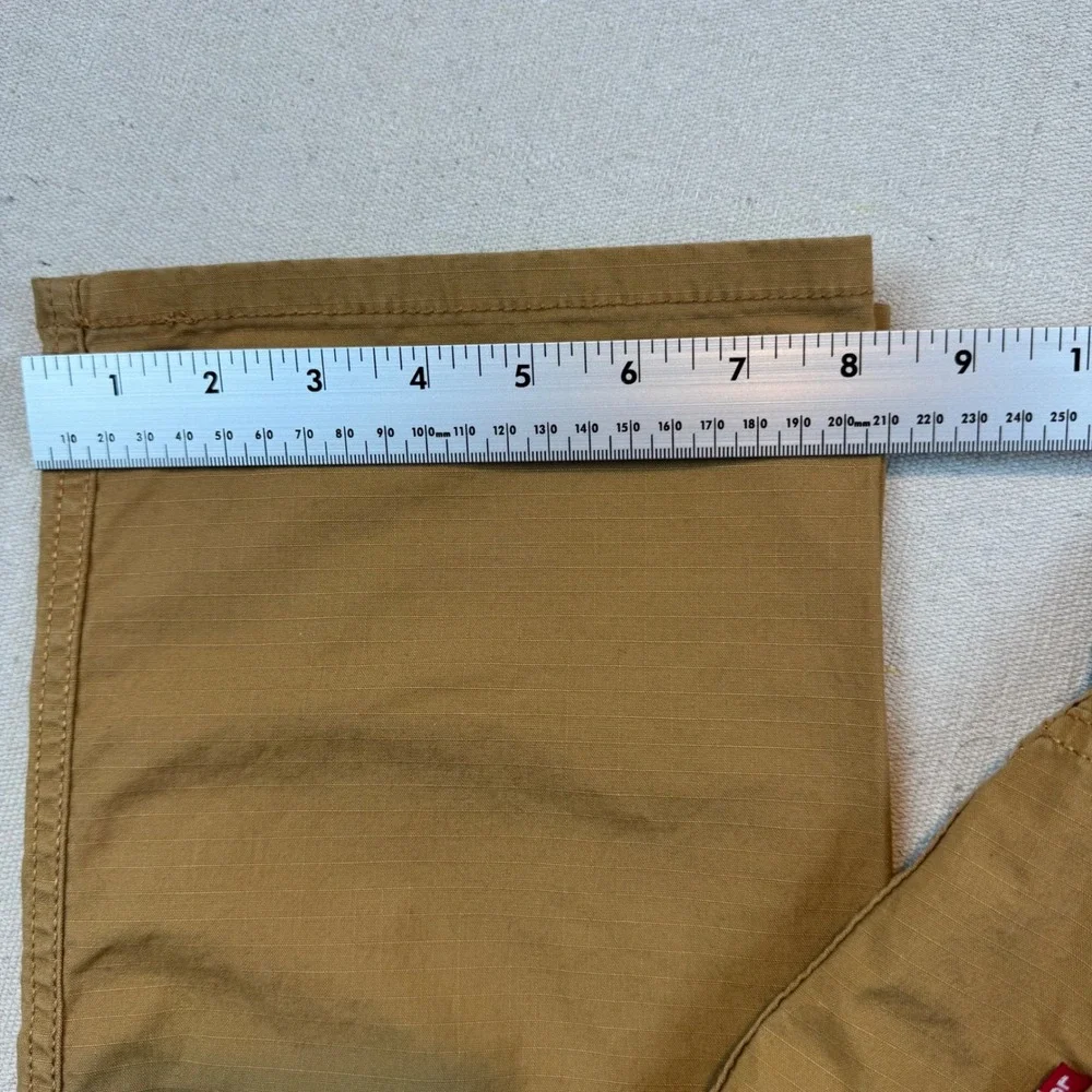Levi's 34x32 514 Straight Pants Mens Tan Ripstop Cotton Casual Workwear